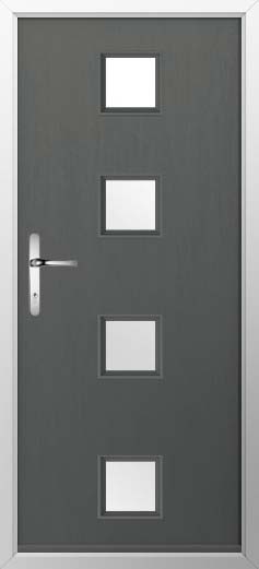 Parma Glazed Solidor Composite Door in Granite Grey