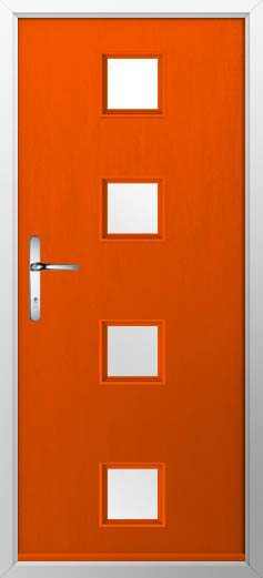 Parma Glazed Solidor Composite Door in Tangerine