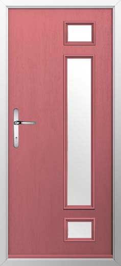 Rimini Glazed Solidor Composite Door in Antique Rose