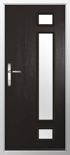 Rimini Glazed Solidor Composite Door in Black Brown