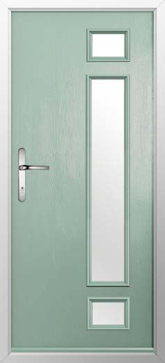 Rimini Glazed Solidor Composite Door in Chartwell Green