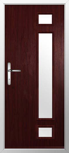 Rimini Glazed Solidor Composite Door in Rosewood