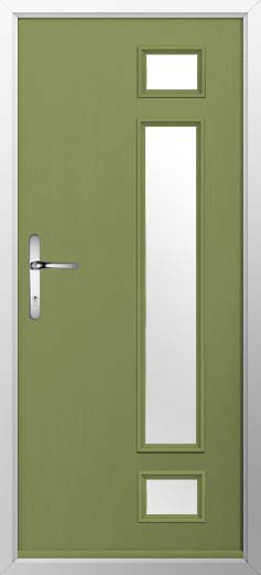 Rimini Glazed Solidor Composite Door in Forest Green