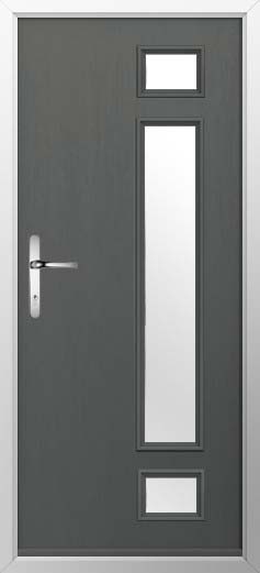 Rimini Glazed Solidor Composite Door in Granite Grey