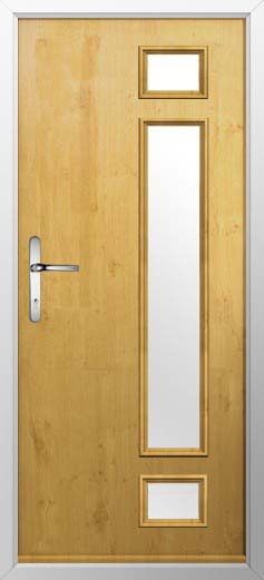 Rimini Glazed Solidor Composite Door in Irish Oak