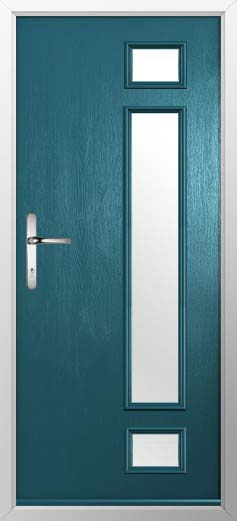 Rimini Glazed Solidor Composite Door in Peacock Blue