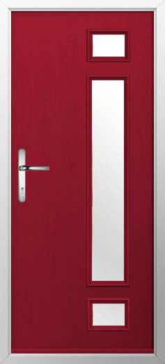 Rimini Glazed Solidor Composite Door in Ruby Red