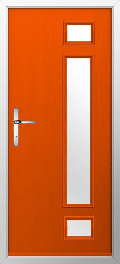 Rimini Glazed Solidor Composite Door in Tangerine