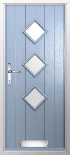 Roma Glazed Solidor Composite Door in Duck Egg Blue