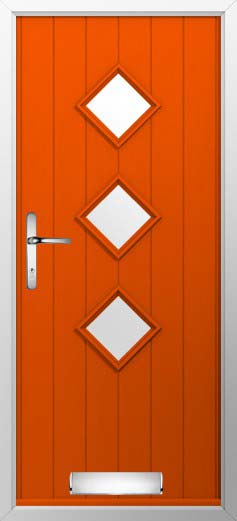 Roma Glazed Solidor Composite Door in Tangerine