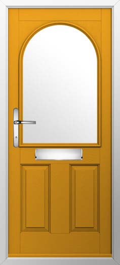 Stafford 1 Glazed Solidor Composite Door in Amber Gold