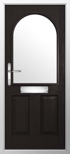 Stafford 1 Glazed Solidor Composite Door in Black Brown