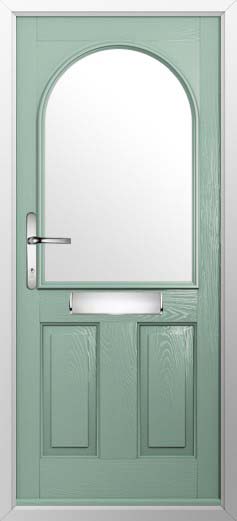 Stafford 1 Glazed Solidor Composite Door in Chartwell Green