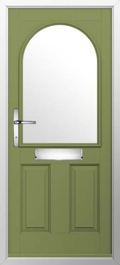 Stafford 1 Glazed Solidor Composite Door in Forest Green