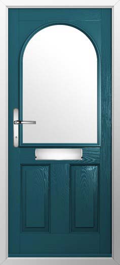 Stafford 1 Glazed Solidor Composite Door in Peacock Blue