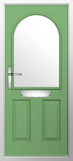 Stafford 1 Glazed Solidor Composite Door in Pistachio Green