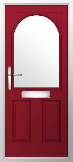 Stafford 1 Glazed Solidor Composite Door in Ruby Red