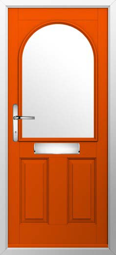 Stafford 1 Glazed Solidor Composite Door in Tangerine