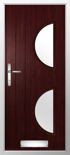 Siena Glazed Solidor Composite Door in Rosewood