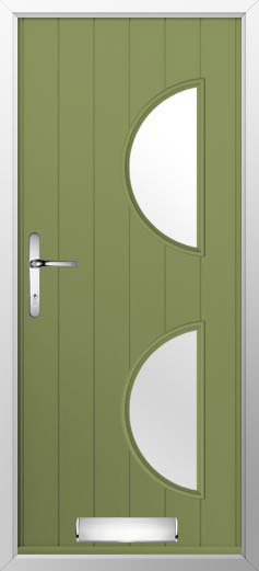 Siena Glazed Solidor Composite Door in Forest Green