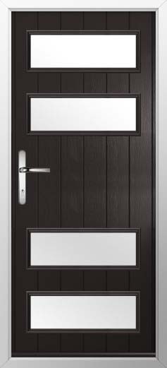 Sorrento Glazed Solidor Composite Door in Black Brown