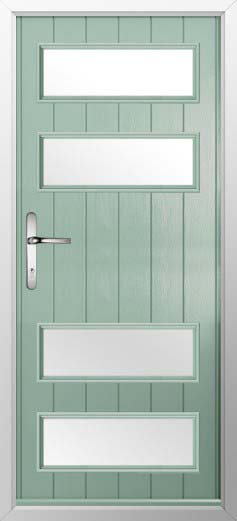 Sorrento Glazed Solidor Composite Door in Chartwell Green
