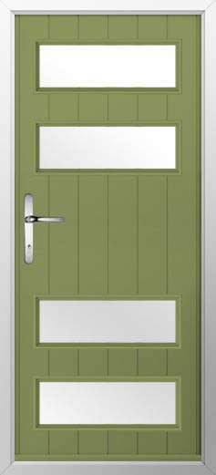 Sorrento Glazed Solidor Composite Door in Forest Green
