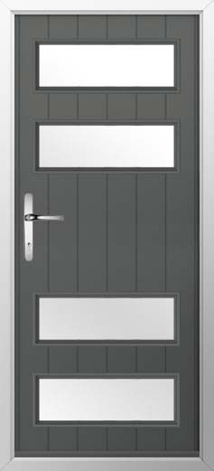 Sorrento Glazed Solidor Composite Door in Granite Grey