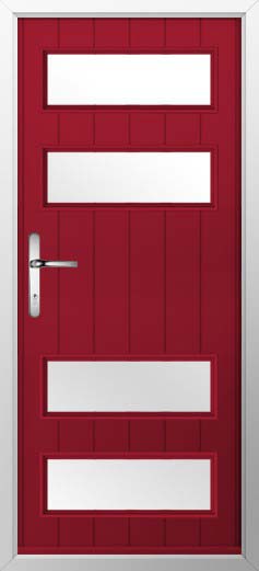 Sorrento Glazed Solidor Composite Door in Ruby Red