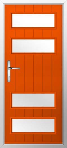 Sorrento Glazed Solidor Composite Door in Tangerine