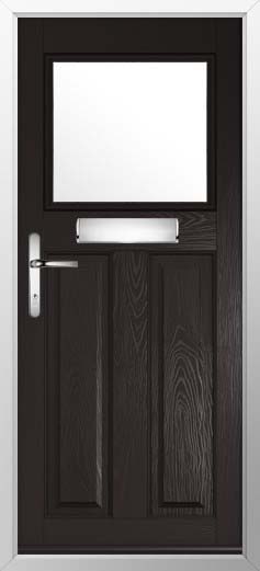 Sterling Glazed Solidor Composite Door in Black Brown