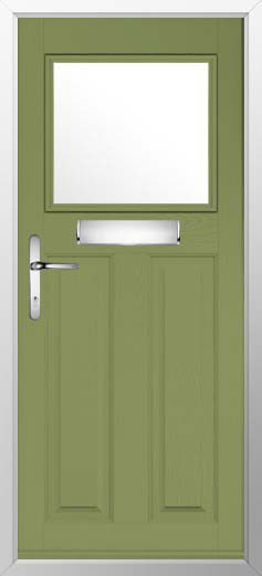 Sterling Glazed Solidor Composite Door in Forest Green
