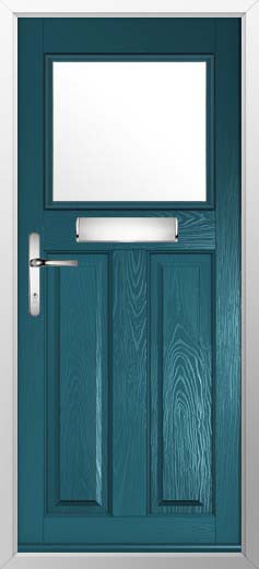 Sterling Glazed Solidor Composite Door in Peacock Blue