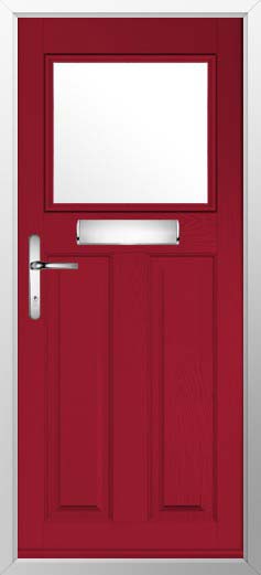 Sterling Glazed Solidor Composite Door in Ruby Red