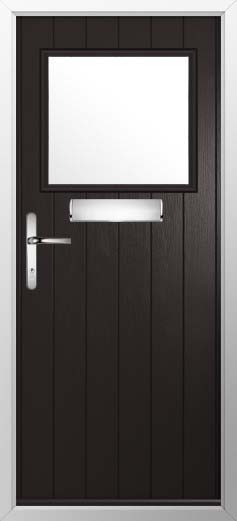 Trieste Glazed Solidor Composite Door in Black Brown
