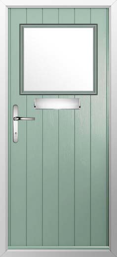 Trieste Glazed Solidor Composite Door in Chartwell Green