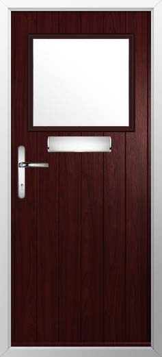 Trieste Glazed Solidor Composite Door in Rosewood