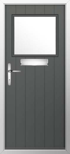 Trieste Glazed Solidor Composite Door in Granite Grey