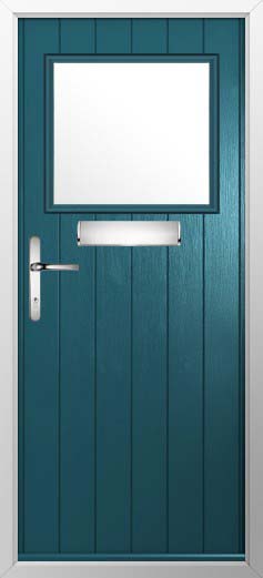Trieste Glazed Solidor Composite Door in Peacock Blue