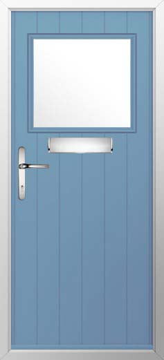 Trieste Glazed Solidor Composite Door in Pottery Blue