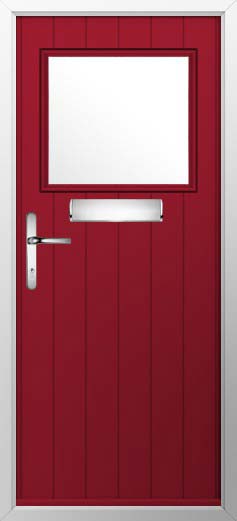 Trieste Glazed Solidor Composite Door in Ruby Red
