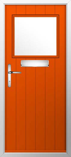 Trieste Glazed Solidor Composite Door in Tangerine
