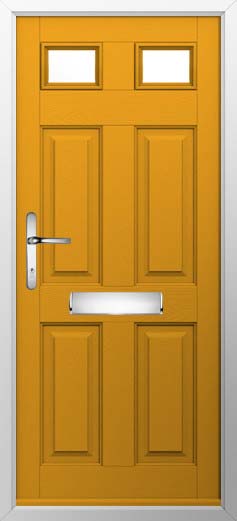 Tenby 2 Glazed Solidor Composite Door in Amber Gold