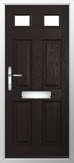 Tenby 2 Glazed Solidor Composite Door in Black Brown
