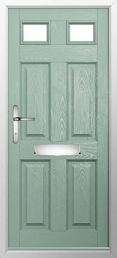 Tenby 2 Glazed Solidor Composite Door in Chartwell Green