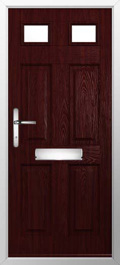 Tenby 2 Glazed Solidor Composite Door in Rosewood