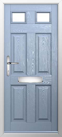 Tenby 2 Glazed Solidor Composite Door in Duck Egg Blue