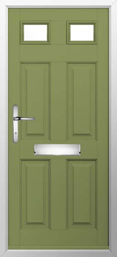 Tenby 2 Glazed Solidor Composite Door in Forest Green