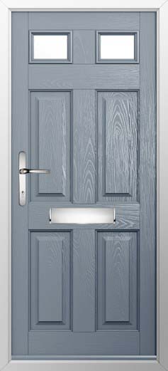 Tenby 2 Glazed Solidor Composite Door in French Grey