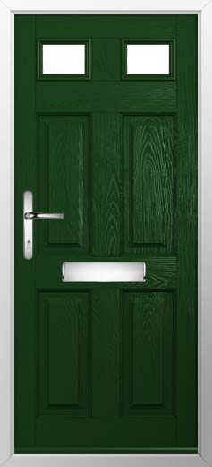 Tenby 2 Glazed Solidor Composite Door in Green